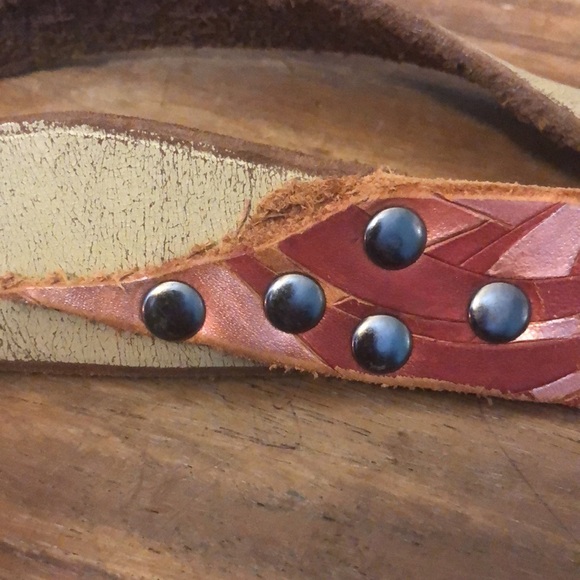 Designer handmade one of kind leather belt - Picture 3 of 11